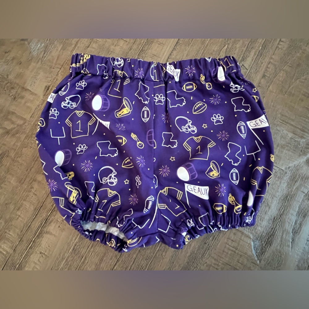 Girls 0-6 Month LSU Tiger Gameday Bloomers Diaper Cover